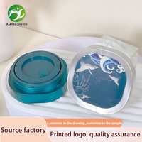 Kotak Bedak Tabur Persegi Panjang Hijau Custom China, Wadah Cushion Foundation BB Air Cushion, Tempat Bedak Padat Portabel ABS