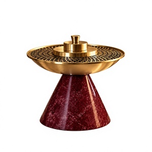 Quemador de incienso de resina de lujo con cono, cuenco árabe de acero inoxidable Jali, moderno soporte para incienso Oud para el hogar islámico - Product Image 1