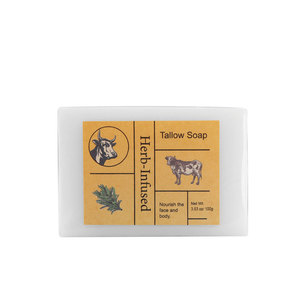 Herb-Infused Tallow Soap Bar Natural Body Face Wash 3.53 oz Handmade Solid oatmeal and <b>honey</b> soap for All Skin Types - Product Image 2
