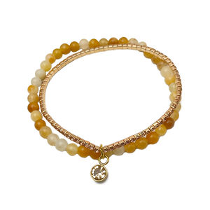 Bracelet en pierre naturelle de 4mm & Lnsert Drill Bracelet Set Bling Girl Jewelry Elastic Shinning Teniss Bracelets Set - Product Image 5