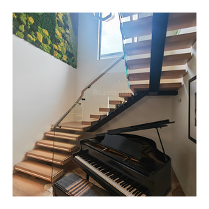 Bền Trong Nhà Kính Lan Can Lan Can Rắn Gỗ Xoắn Ốc Cầu Thang Với Thép Cho Tầng Hầm Hoặc Khách Sạn Sử Dụng - Product Image 2