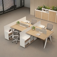 Poste de travail modulaire pour bureau ouvert avec cloison de séparation, armoire latérale et rangement sécurisé par mot de passe – Mobilier de bureau
