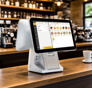 Màn hình kép POS 15.6 inch 2 + 32GB N2840 màn hình cảm ứng POS thiết bị đầu cuối máy in trường hợp đăng ký tất cả trong một máy POS - Product Image 1