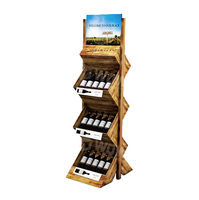 Présentoir à Bouteilles de Vin en Bois Personnalisé à 3 Niveaux, Autoportant, pour Magasins de Spiritueux avec Logo Personnalisé