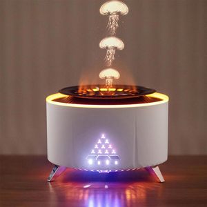 Grano de madera aromaterapia medusas ruido blanco llama humidificador de aire difusor de Aroma difusor de aceite esencial con altavoz <span class=keywords><strong>Bluetooth</strong></span> - Product Image 1