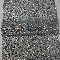 Tissu en maille extensible léger tricoté avec broderie de paillettes colorées pour filles, idéal pour les textiles de mariage et de maison - Vente en gros à chaud