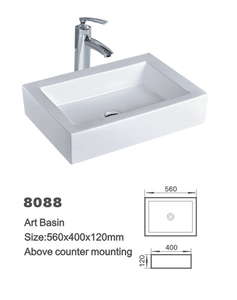 Giá Rẻ hình chữ nhật hình dạng mà không có lỗ vòi chậu gốm WC rửa tay Bồn Rửa cho phòng tắm - Product Image 2