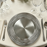 Assiette de Présentation en Plastique Style Américain de 33 cm, Durable, à Motif à Pois, pour Mariages et Décoration Intérieure - Vente en Gros
