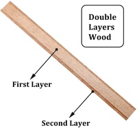 Sumbu Lilin Kayu 2 Lapis 13*150 mm / Sumbu Lilin Kayu Ganda / Sumbu Lilin Kayu Ganda untuk Lilin Kedelai DIY