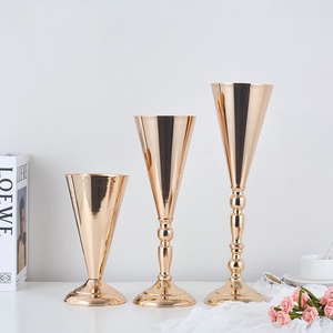 Wedding Decoration Props <strong>Flower</strong> Stand Centerpiece Tall Metal Trumpet <strong>Vases</strong> for <strong>Flower</strong> Arrangement - Product Image 2