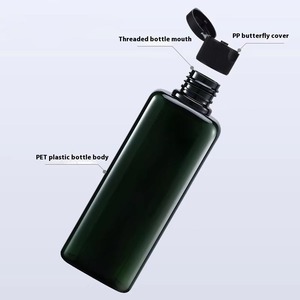 Flacon carré en PET pour démaquillant, avec bouchon noir et pompe, flacon cosmétique scellé pour masque facial, lotion Pure Dew - Product Image 1