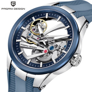 นาฬิกาข้อมือ Pagani Design Skeleton Quartz Sport ขนาด 42 มม. สายสแตนเลสสตีลและยาง  หน้าปัดแบบเข็ม  สำหรับผู้ชาย กันน้ำ 100 เมตร รุ่น PD-YS030 - Product Image 1