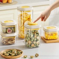 Bocaux de conservation sous vide de qualité alimentaire, hermétiques à pression, en plastique pour la cuisine, pour grains de café et autres aliments secs