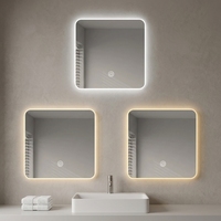 Miroir mural LED, grand miroir LED avec bouton tactile pour hôtel