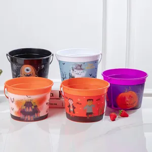 Wholesale Custom Holiday Bucket Party Toy Bucket Halloween Plastic 3D Bucket Gradient Effect Hand Basket