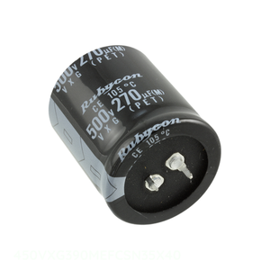 ตัวเก็บประจุแบบ Snap-in ยี่ห้อ Manufacturer Channel รุ่น 390uF Through Hole 450VXG390MEFCSN35X40  วัสดุอลูมิเนียม ความจุ 390uF ค่าความคลาดเคลื่อน 20% แรงดัน 450V - Product Image 1