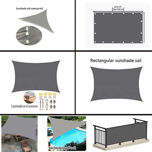 Tissu pare-soleil en polyester anti-UV pour terrasses de jardin, piscines, voiles d'ombrage imperméables - Product Image 3
