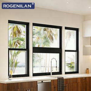ROGENILAN Fenêtres modernes ultra-étroites en aluminium et verre, à simple battant, double vitrage trempé, résistantes aux ouragans - Product Image 2
