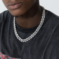 Dope Bijoux Collier Hiphop Chaîne G-Link Argent Sterling 925 Iced Out 12mm VVS Moissanite Chaîne Cubaine
