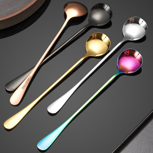 ช้อนสแตนเลสรูปหัวใจ 1010 ช้อนน้ำแข็ง ที่คนค็อกเทลแบบใช้ซ้ำได้ สีพื้น ด้ามยาว - Product Image 4