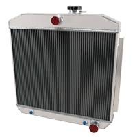 Radiateur en aluminium GTGMOTO à 4 rangées + ventilateur + relais pour Chevrolet 150/210 V8 AT 1955-1957