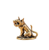 Statue de loup à trois têtes en laiton, artisanat en métal, figurine de dessin animé, best-seller en gros
