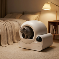 Koeda 70L Bac à litière intelligent en plastique pour chat, nettoyage semi-automatique, contrôlé par application, double contrôle des odeurs, sans poussière, facile à nettoyer