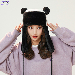 بيع بالجملة قناع وشاح 3 في 1 سميك مقاوم للرياح لطيف أذن دب قبعة شتوية دافئة مخصصة للنساء - Product Image 6