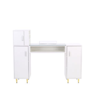 Table de manucure pour techniciennes, plateau en verre, repose-poignet, poste de travail de beauté pour <span class=keywords><strong>salon</strong></span>, résistant à l'acétone, moderne, pour <span class=keywords><strong>salon</strong></span> de beauté - Product Image 3
