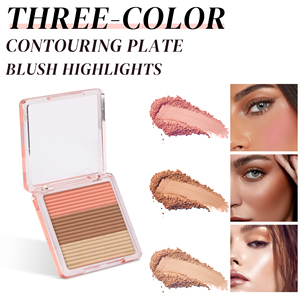 Palette de contouring trois couleurs : Poudre illuminatrice et scintillante, fard mat tout-en-un pour un contouring naturel - Product Image 4