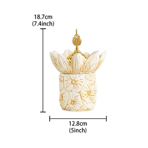 ชุดเตาเผาเครื่องหอมเรซิ่นบลูม พร้อมขวดโหลลายดอกบัวแบบอาหรับ เตาเผาบุหูร์บลูมสำหรับการปฏิบัติทางจิตวิญญาณที่บ้าน - Product Image 6