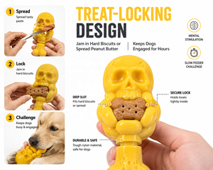 Juguete de nailon para perros con diseño de calavera resistente a mordidas, dispensador de golosinas con forma de hueso para masticadores agresivos, de moda. - Product Image 4