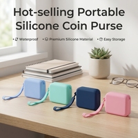 Nouveauté : Mini sac de rangement en silicone personnalisé, porte-monnaie portable, organiseur de câbles