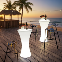 Ensembles de meubles de bar à LED Tables de fête pour boîte de nuit Banquet Tabourets de bar portables16color Glowing Cocktail Table