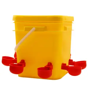 10L Plastic Automatic Chicken Drinkers With Bucket Automatic Chicken Water Feeder