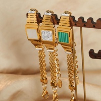 Bracelet géométrique multicouche couleur or pour femme, style montre de luxe, vente en gros de bijoux