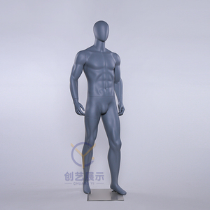 Maniquí masculino de fibra de vidrio para atletismo (sprint) y exhibición de joyería con pose de bádminton, cuerpo completo y músculos en relieve - Product Image 6