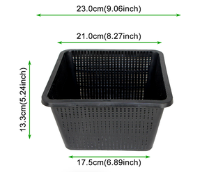 HG9SQBK Paniers carrés pour plantes aquatiques de 9 pouces - Paniers en maille plastique noire durable pour bassin - Product Image 2