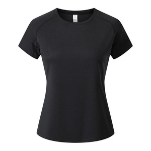 Women's Short Sleeve T-Shirt 100 Polyester Knitted Quick Dry Workout Shirt - Product Image 3