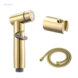 PINEBAY <strong>High</strong> <strong>Quality</strong> ABS Plastic Brushed Gold <strong>Shattaf</strong> Kit Douche Spray Bidet Sprayer Set for Toilet - Product Image 1