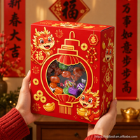 Boîte à bonbons personnalisée avec logo imprimé, en forme de lanterne, avec fenêtre, en papier, pour le Nouvel An chinois, pour les fêtes du Nouvel An lunaire