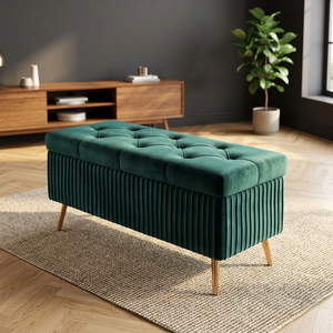 Modern Nordic Long-Shaped Storage & Shoe-Changing Bench for Home Use Sofa-Style Wooden Bench at Entrance Apartment & Hotel Use - Product Image 1