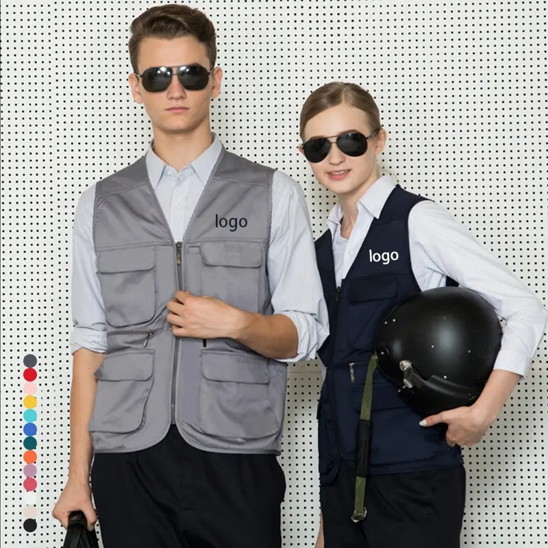 Tùy Chỉnh Nhiếp Ảnh Gia Tiện Ích Polyester Bông Mash Men Multi Pocket Vest