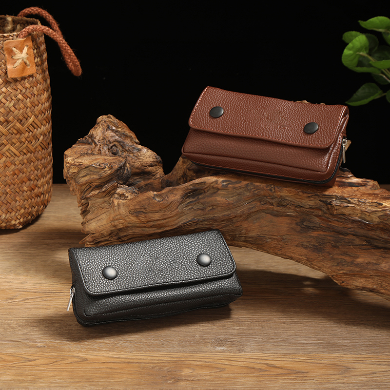 waterproof tobacco pouch Waterproof Wooden Pipe Leather Tobacco Pouch for Smoking and Storage  Packaged in a Box