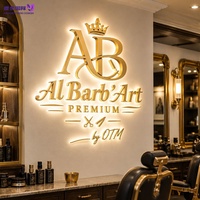 Enseigne personnalisée en acier inoxydable avec logo rétroéclairé LED 3D en or rose, signalétique murale pour salon de beauté, studio de soins des cils et de la peau, réception