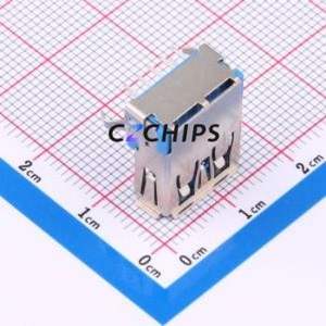 USB30-01-T1-BL USB Connector Bent Lead Through Hole Connector Type-A Female Right Angle Insert - Product Image 2