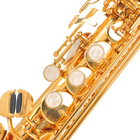 Soprano Saxophone BB Tone Gold Lacquer Finish Adjustable Wind Instrument with Integrated Design