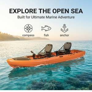 Kayak de Pesca con <span class=keywords><strong>Pedales</strong></span> Dobles para Dos Personas, Modular, Naranja, de Plástico Rotomoldeado, Canoa Oceánica - Product Image 2