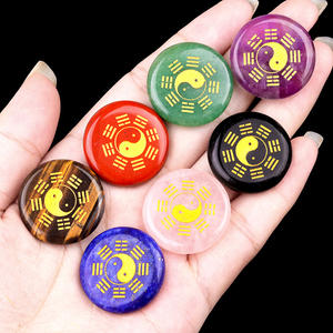 Vendite calde naturale ametista Tai Ji runa delle streghe runa pietra runica al quarzo rosa Bagua mappa di pietre curative divinazione runica - Product Image 1