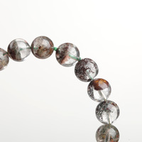Bracelet en cristal naturel vert fantôme, perles rondes, bracelet fantôme, bijoux unisexes pour hommes et femmes, vente en gros d'usine